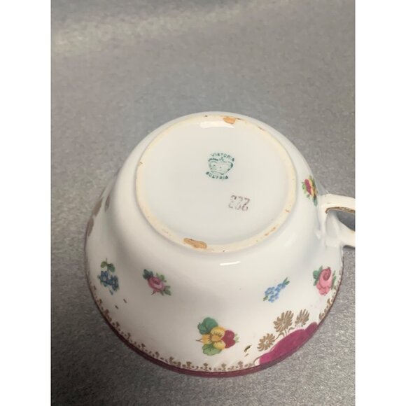 Vintage Victoria Austria Floral Teacup & Saucer Set Porcelain China - Picture 12 of 16